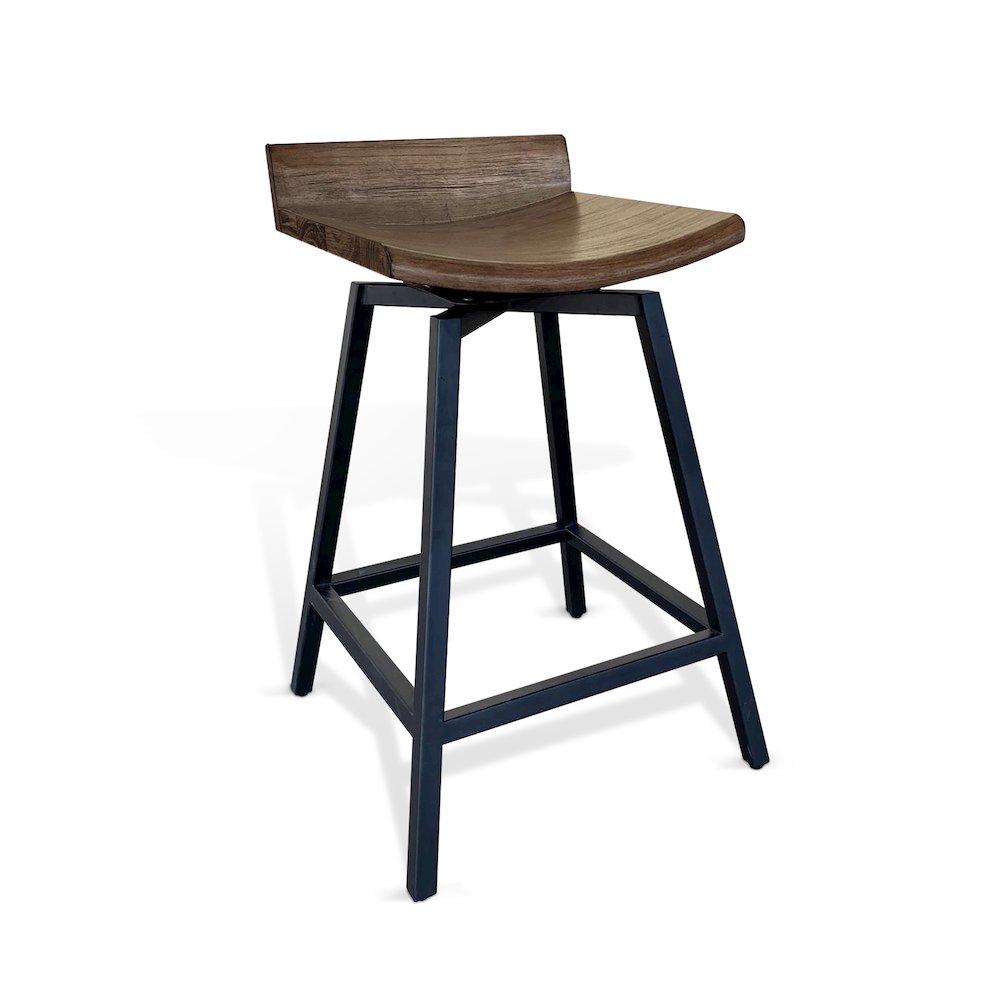 24"H Wood Swivel Stool. Picture 1