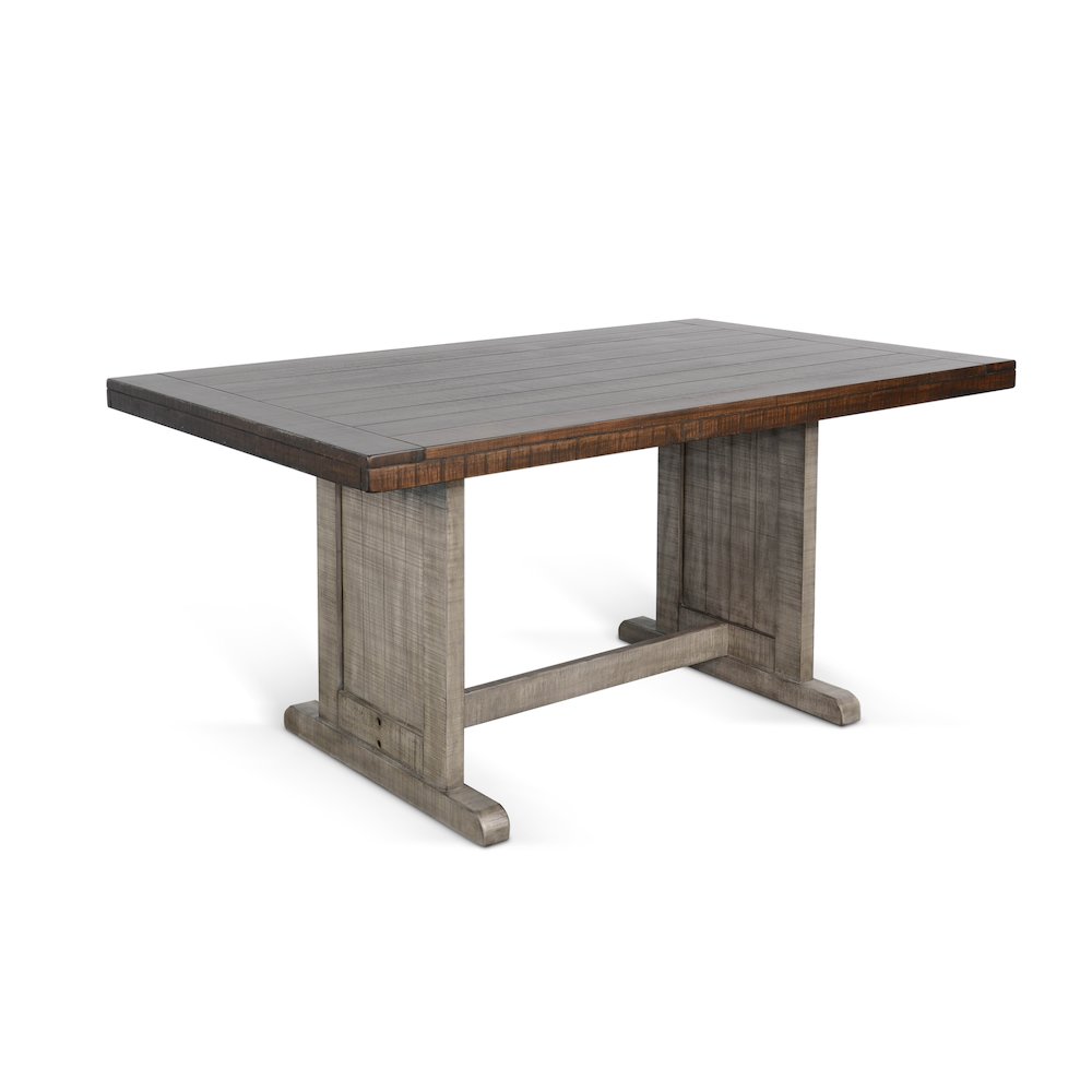 Rectangular Wood Dining Table, Tobacco Leaf/Alpine Grey. Picture 1