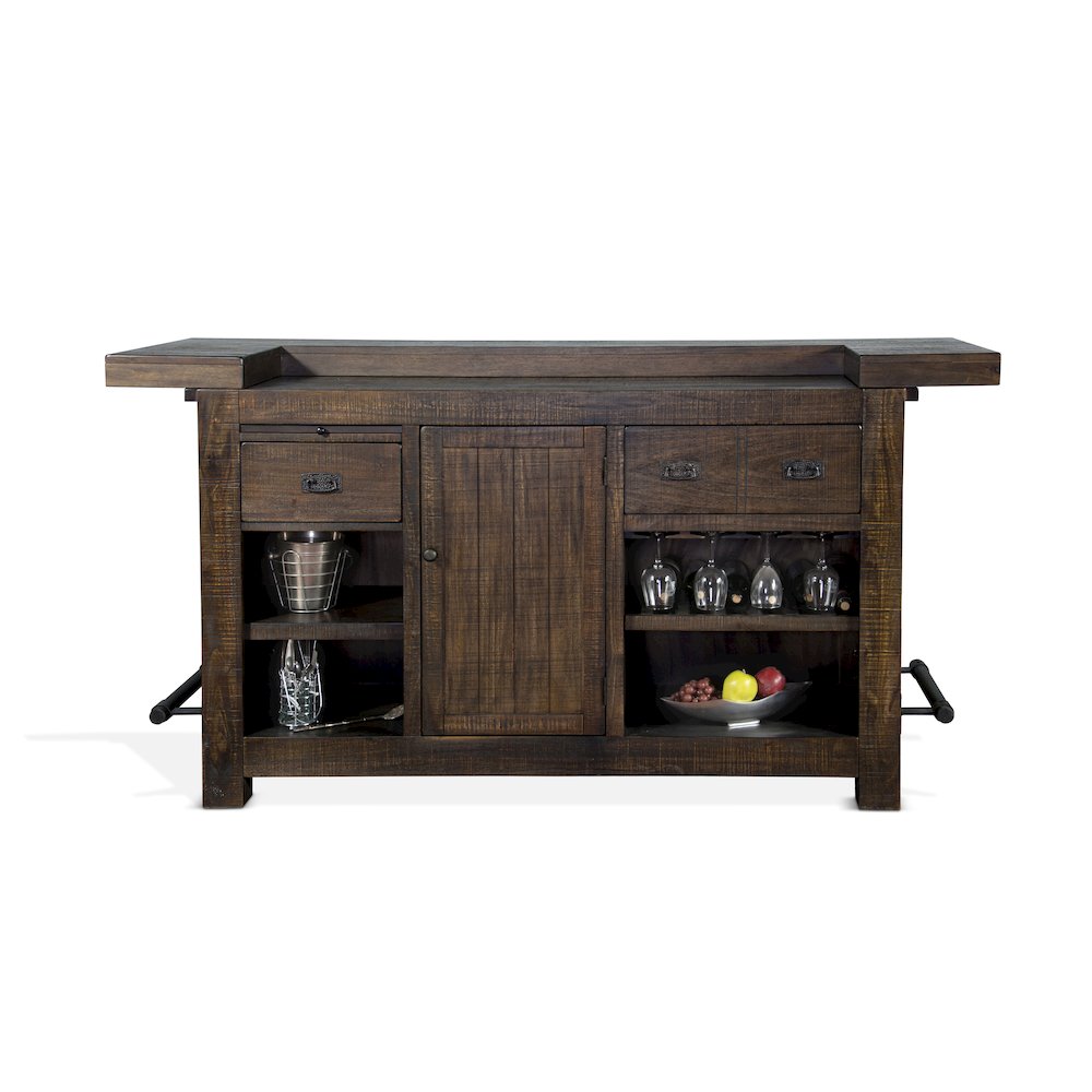 80" Traditional Wood Home Bar. Picture 1