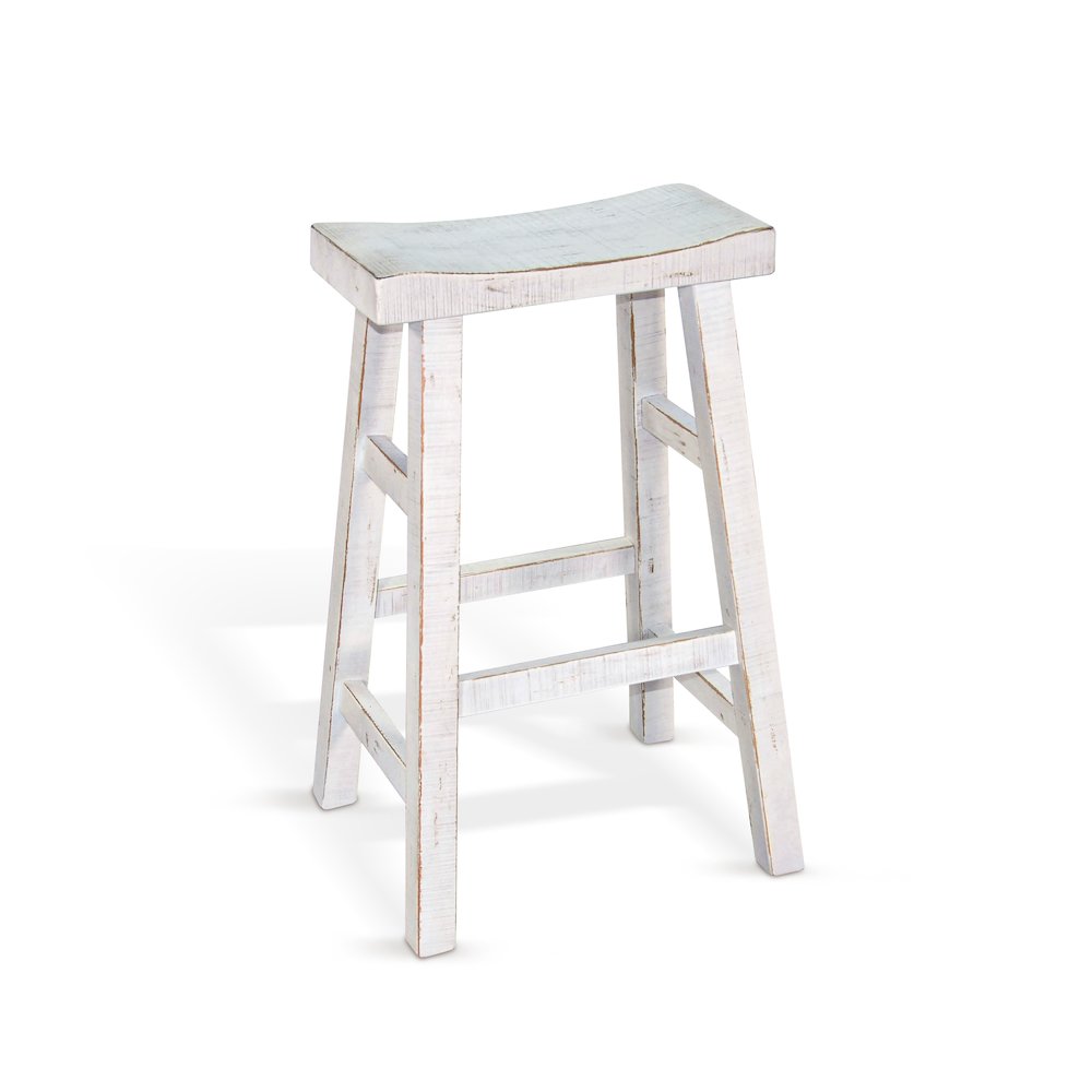 White Sand Bar Saddle Seat Stool, Wood Seat (Set of 2). Picture 1