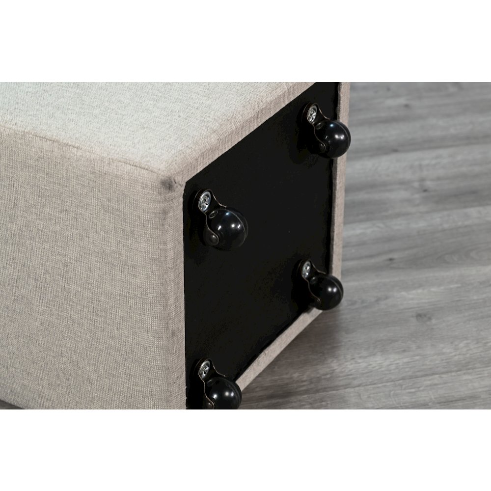 Gibson Ottoman Cushion Stool with Casters. Picture 3