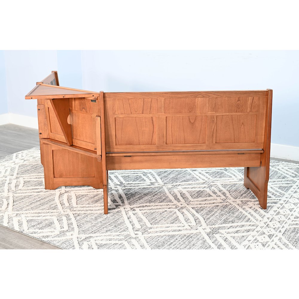 Sedona Farmhouse Wood Breakfast Nook Set in Rustic Oak. Picture 4