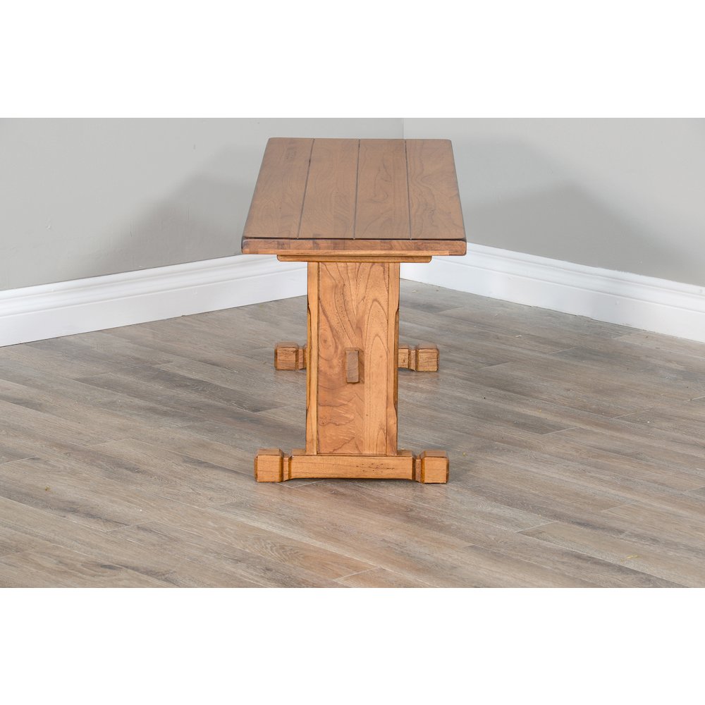 Rustic Trestle Dining Bench. Picture 3