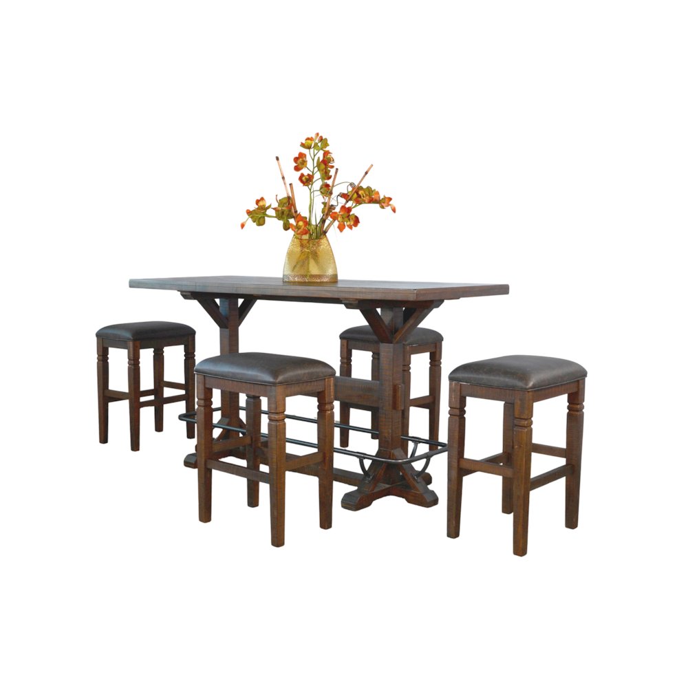 Homestead Rectangular Pub Table Set. Picture 1