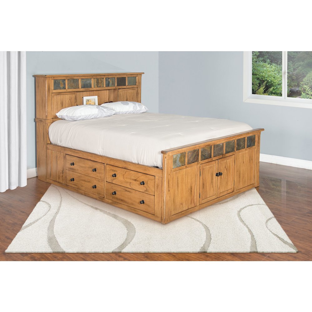 Queen Storage Bed withith Slate. Picture 1