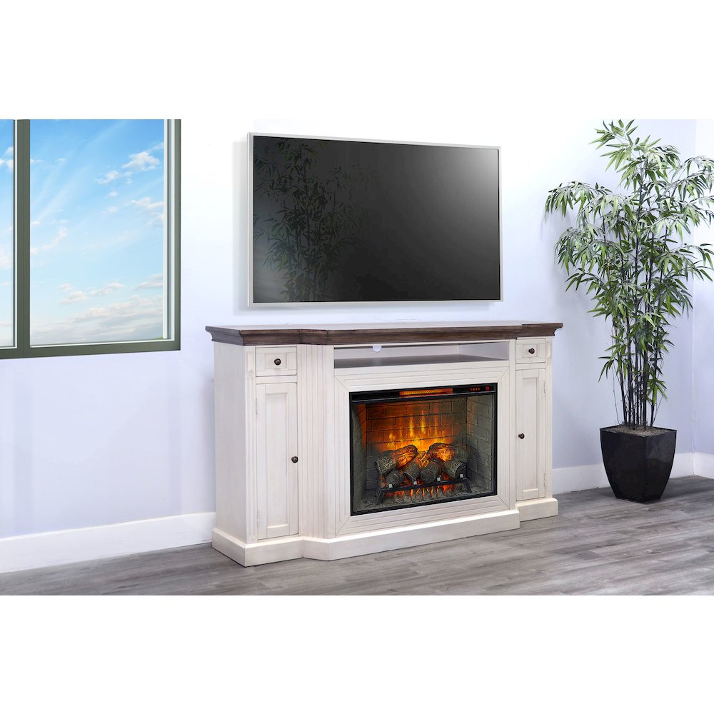 72" Media Console with Electric Fireplace. Picture 2