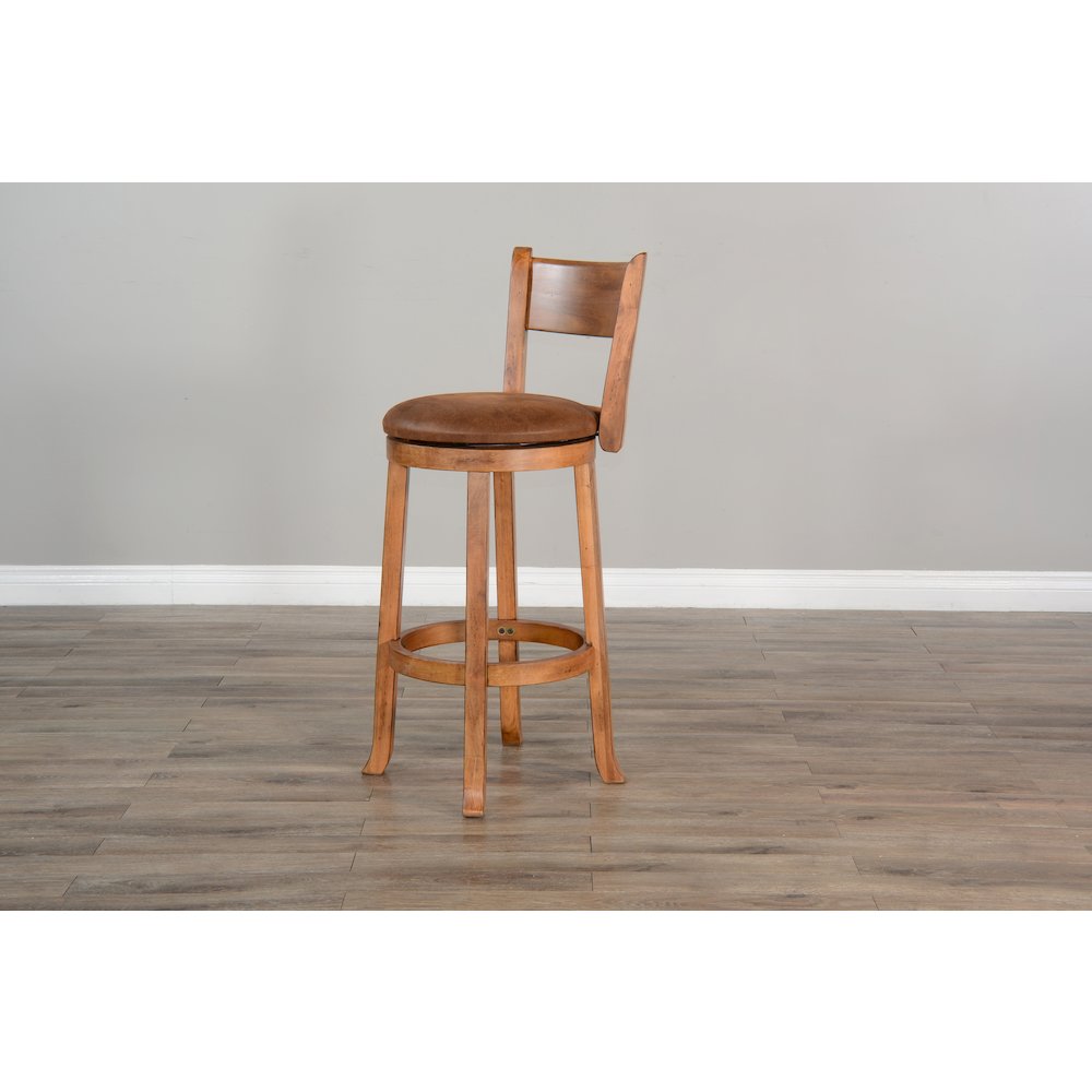 Bar Swivel Barstool, Cushion Seat & Back (Set of 2). Picture 3