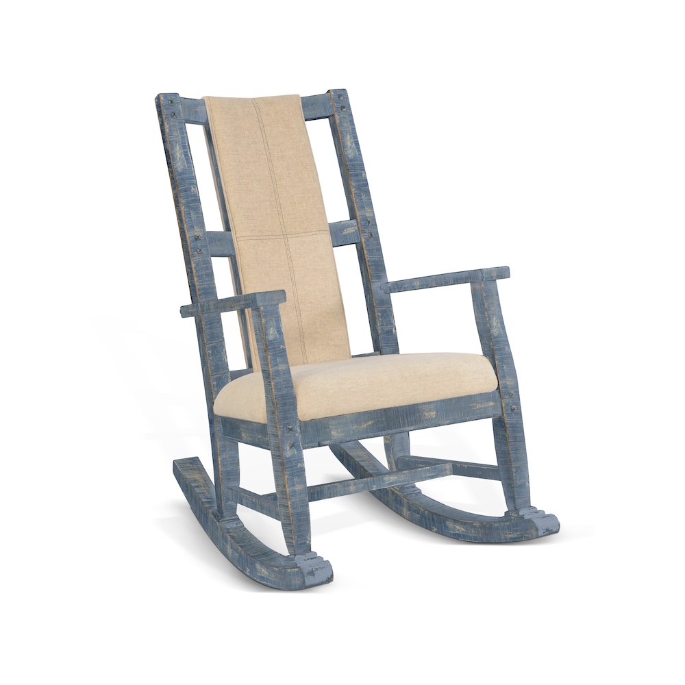 Ocean Blue Rocker, Cushion Seat & Back. Picture 1
