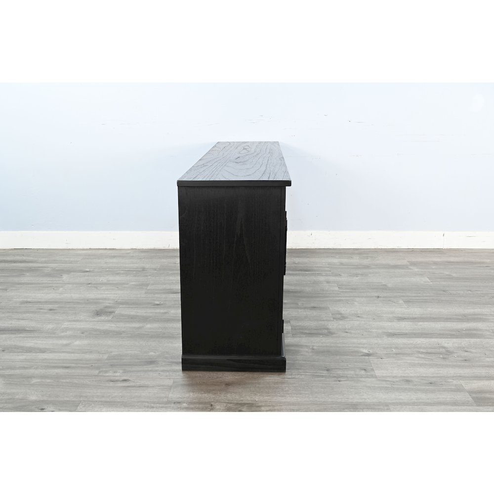 Elena Modern Black Wood Display Cabinet with Arched Glass Doors. Picture 4