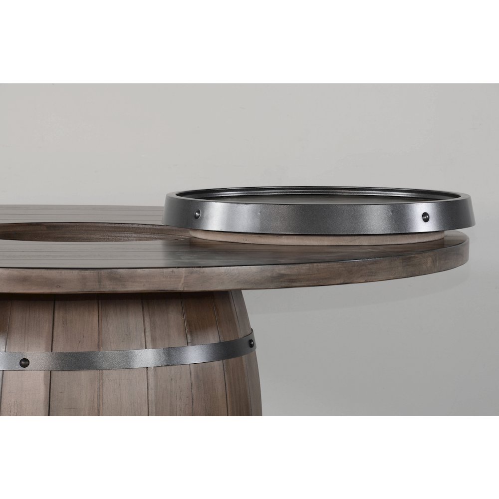 Round Pub Table with Wine Barrel Base. Picture 5