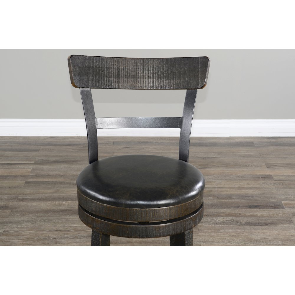 Counter Bartool with Back & Swivel, Cushion Seat (Set of 2). Picture 5