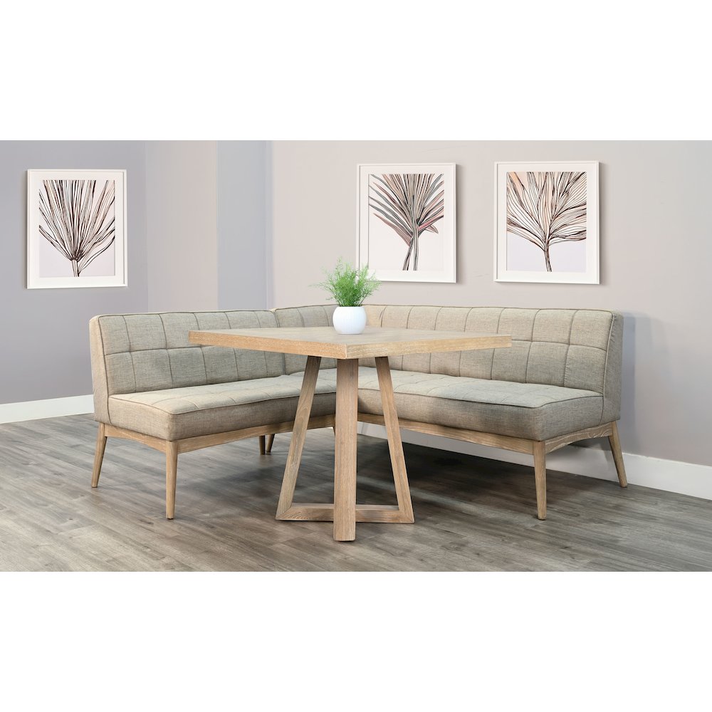 Mia Mid-Century Modern Tufted Upholstered Corner Dining Bench. Picture 2