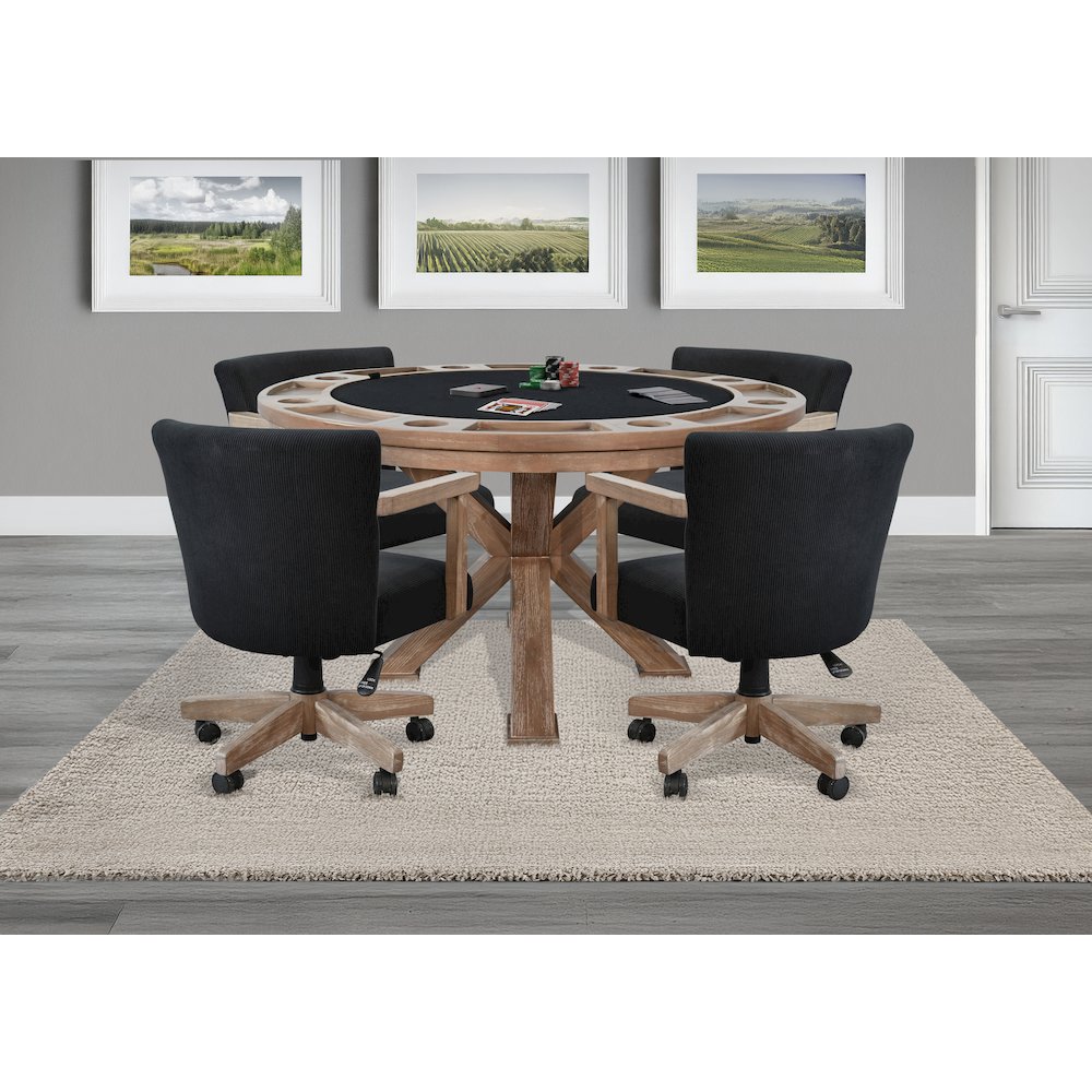 5-Piece Reversible Game and Dining Poker Table Set. Picture 2