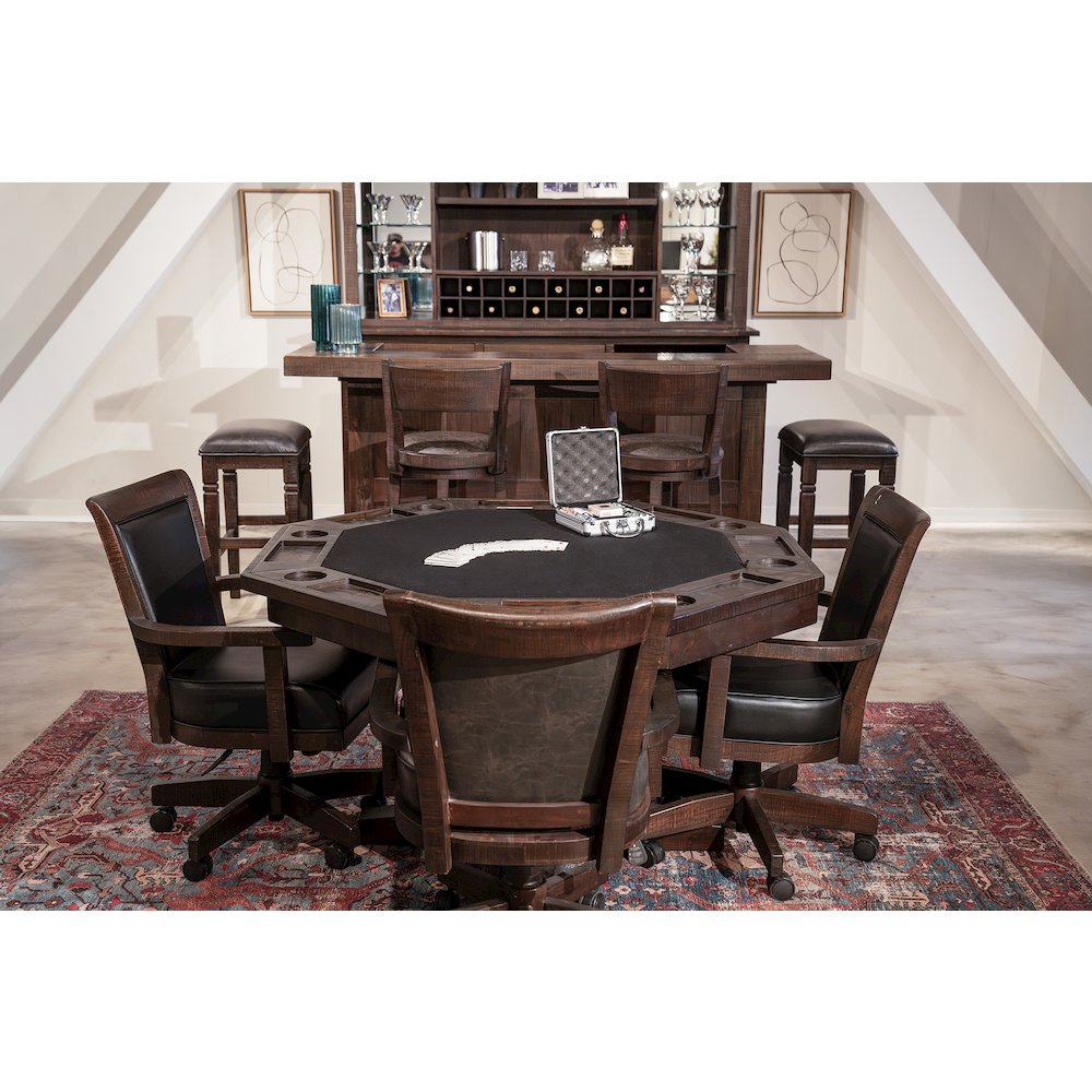 5-Piece Reversible Game and Dining Poker Table Set. Picture 2