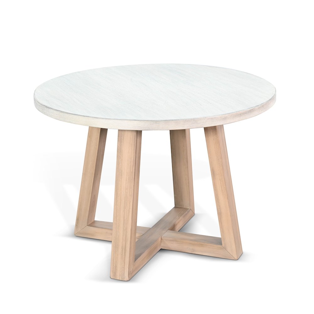 Rowan Round End Table, Light Grey/Wheat. Picture 1