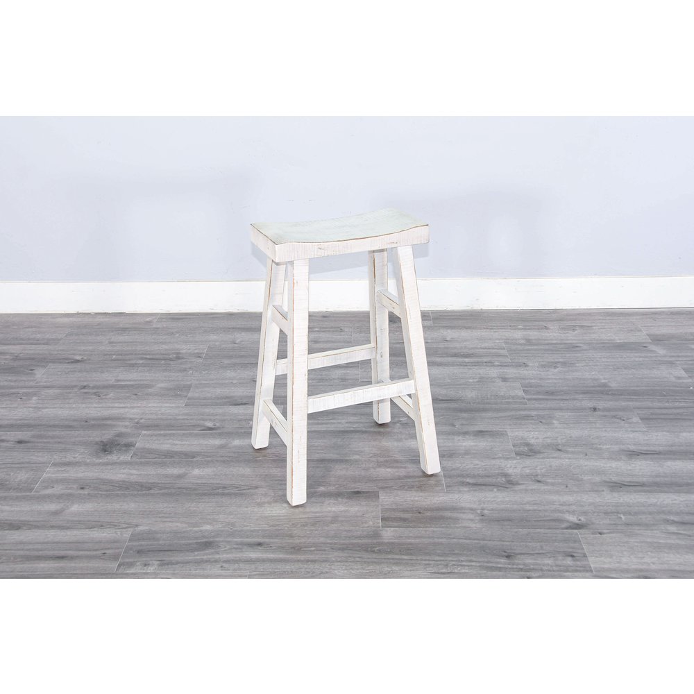 White Sand Bar Saddle Seat Stool, Wood Seat (Set of 2). Picture 3