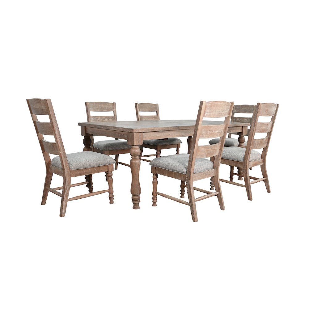 Sierra Rectangular Extension Dining Set with Turned Legs. Picture 1