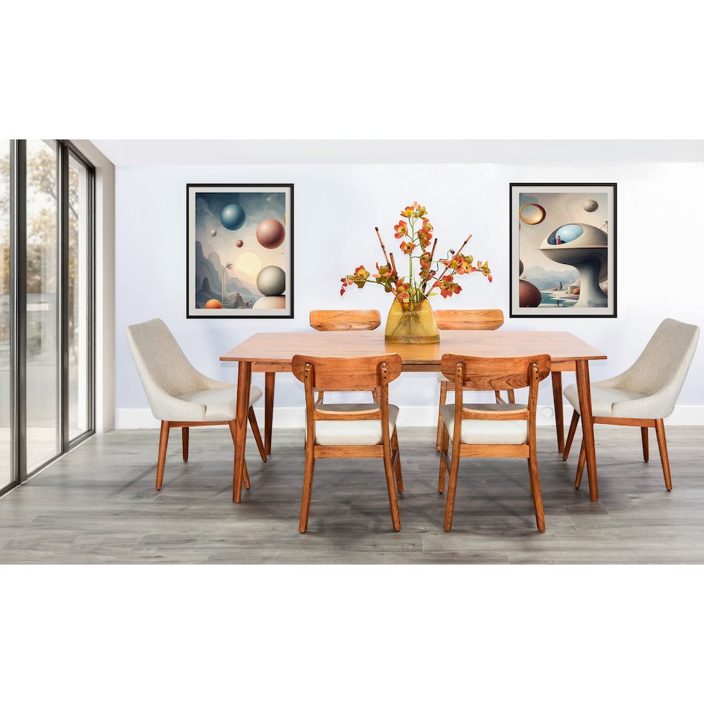 Mid-century Wood Dining Set. Picture 2
