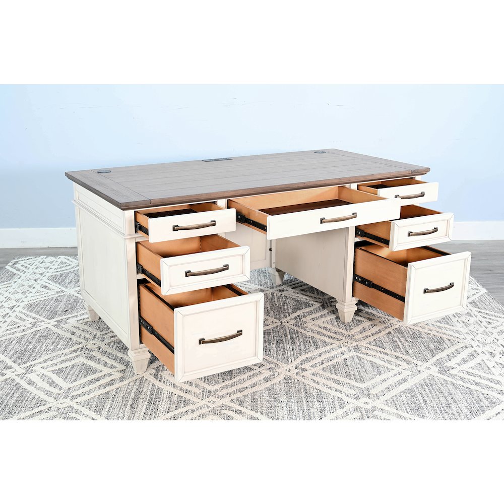 White Desk with Drawers. Picture 2