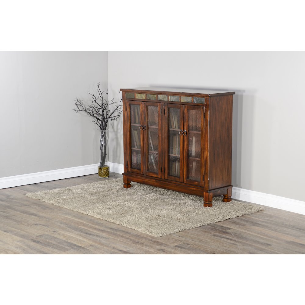 Santa Fe 42" Traditional Wood Bookcase in Dark Chocolate. Picture 2