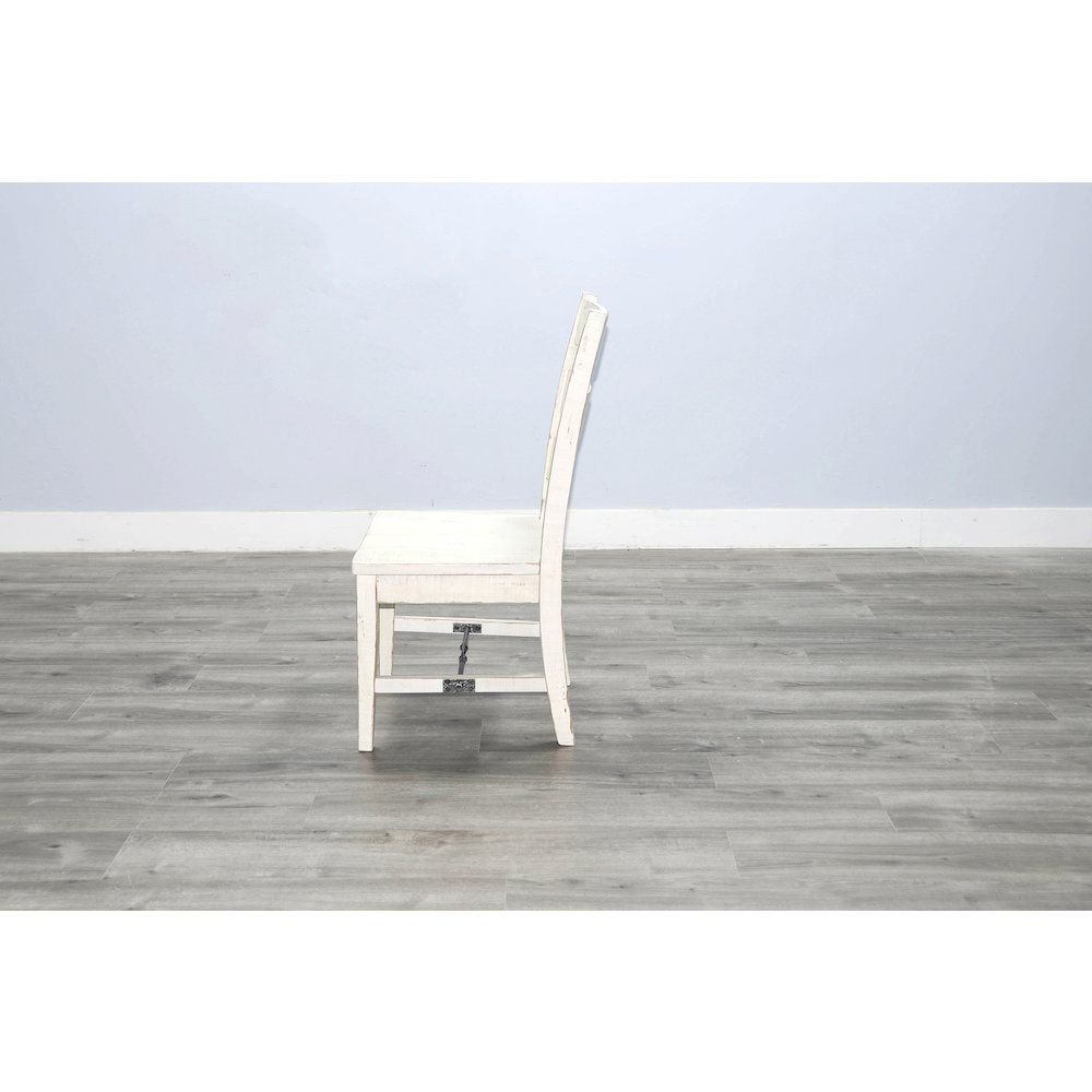 White Sand Ladderback Chair with Turnbuckle, Wood Seat (Set of 2). Picture 4