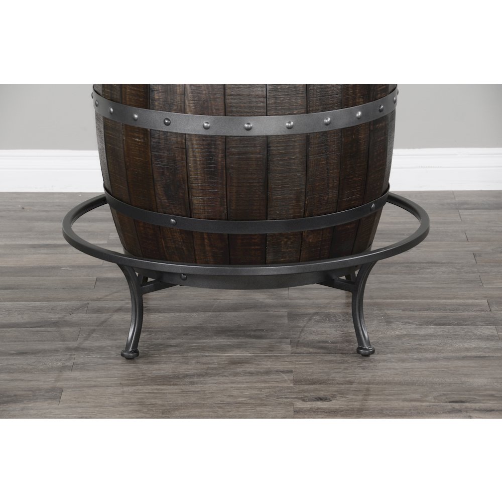 Round Pub Table with Wine Barrel Base. Picture 5