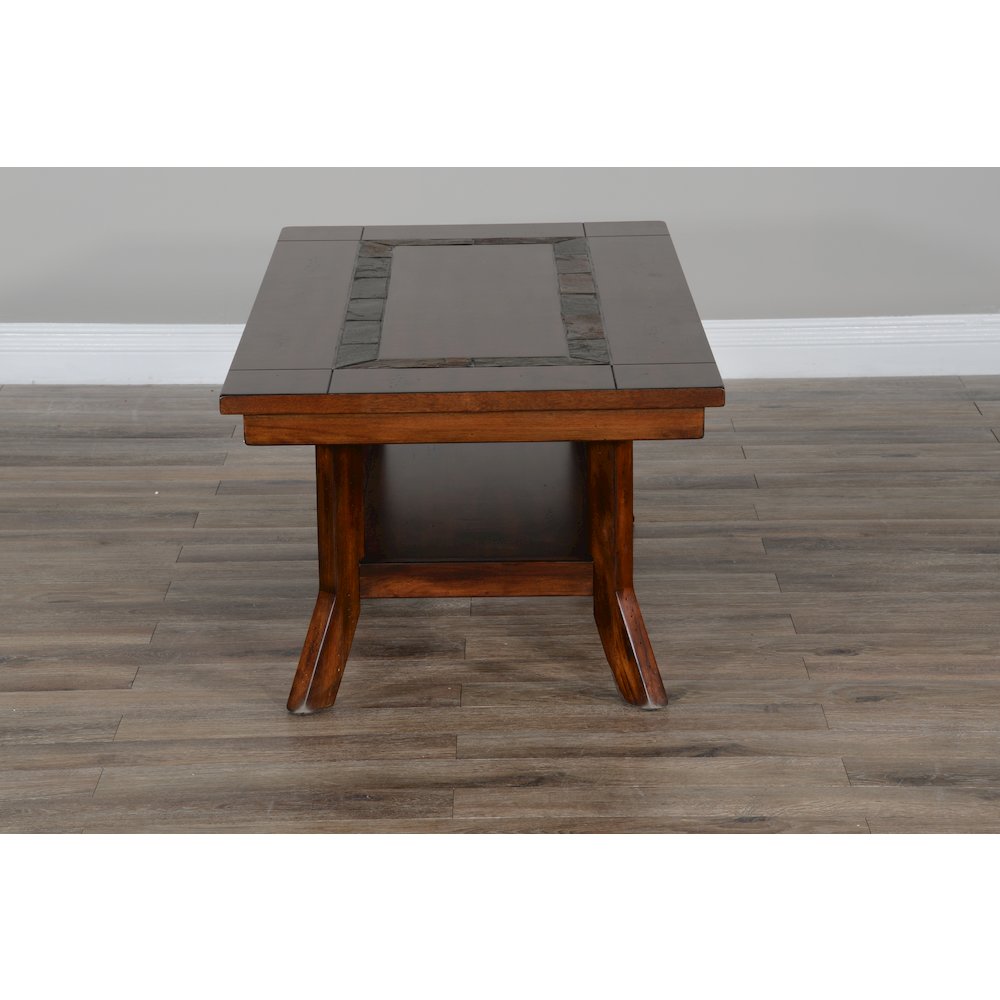 Santa Fe 48.5" Traditional Wood Coffee Table in Dark Chocolate. Picture 5
