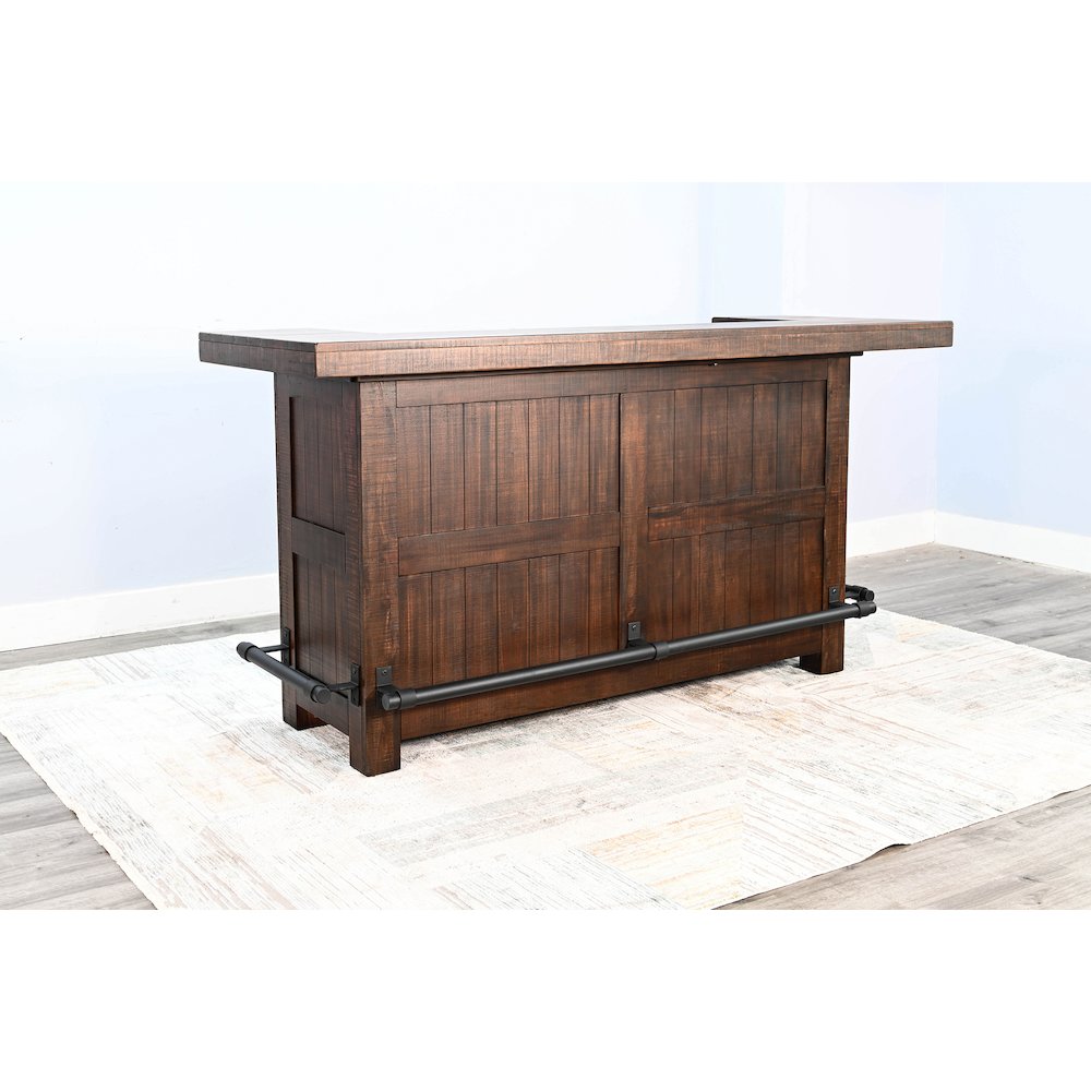 80" Traditional Wood Home Bar with Stools. Picture 7