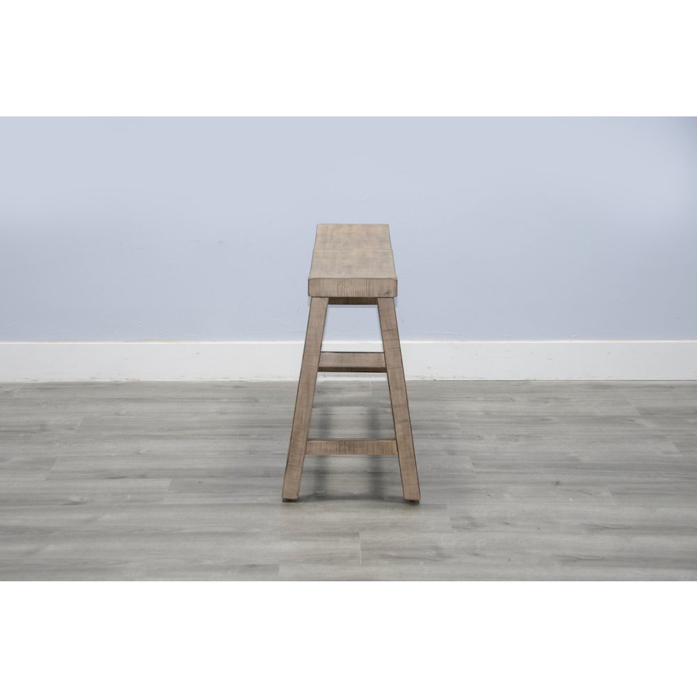 Beach Pebble Counter Bench, Wood Seat. Picture 3