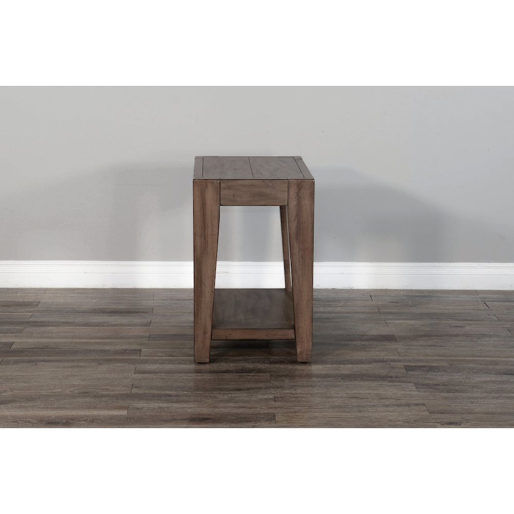 Doe Valley 25" Mid-Century Wood Chair Side Table in Taupe Brown. Picture 2