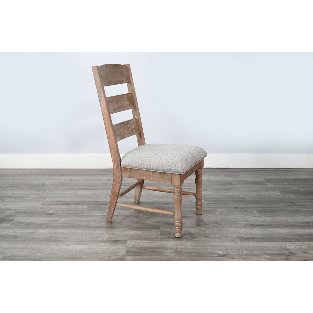 Sierra Rustic Ladder Back Dining Chair with Cushion Seat (Set of 2). Picture 4