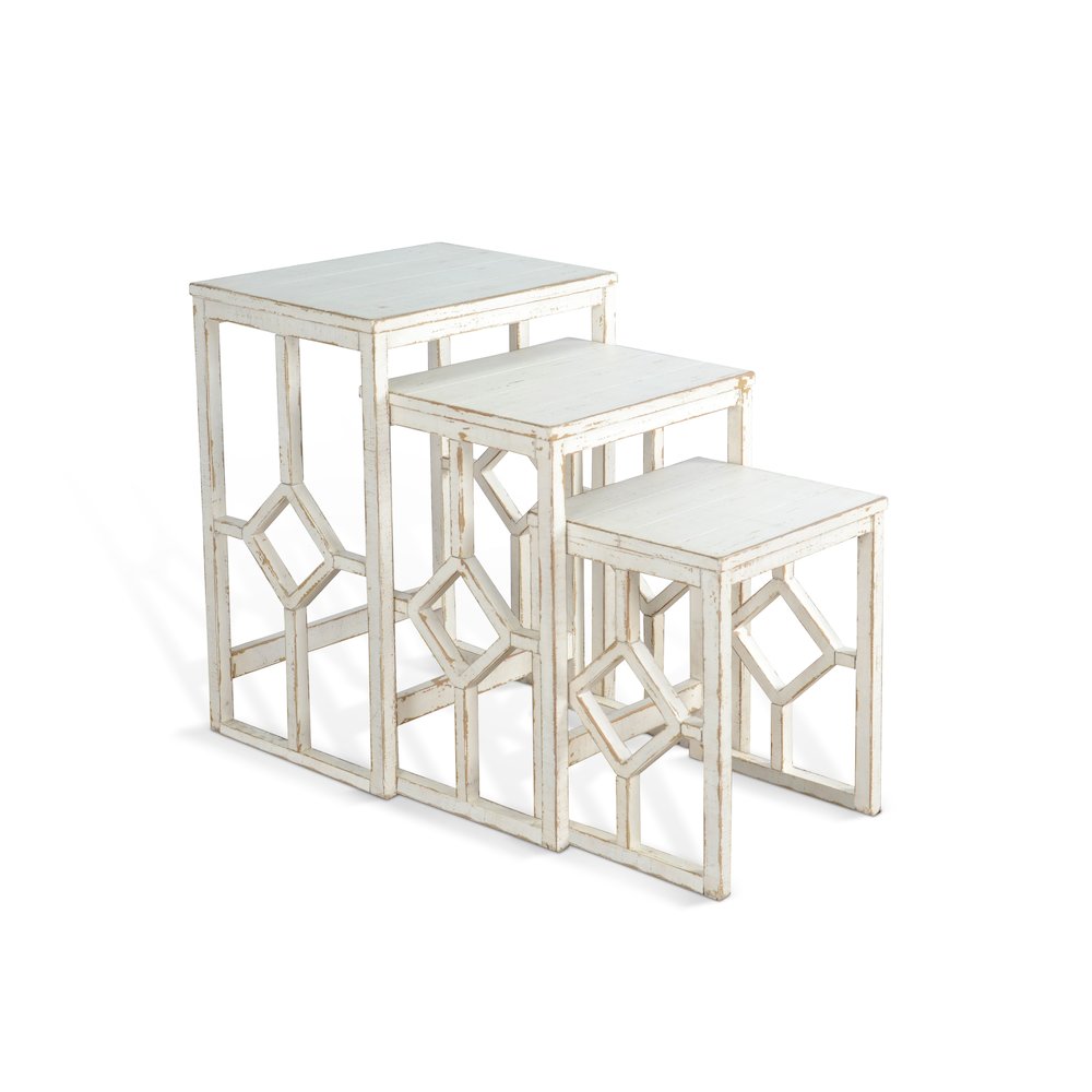 White Sand Nesting Table. Picture 1