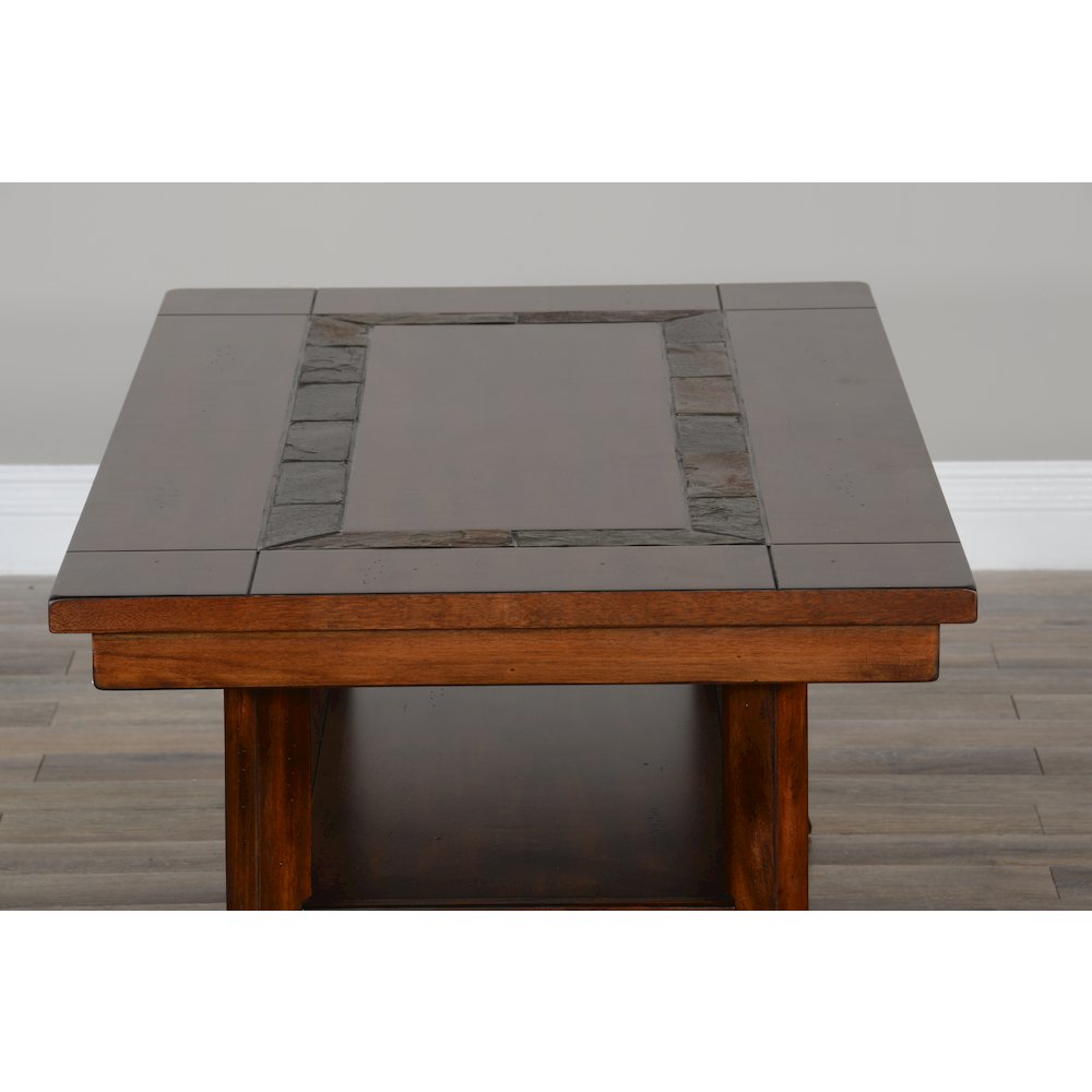 Santa Fe 48.5" Traditional Wood Coffee Table in Dark Chocolate. Picture 6