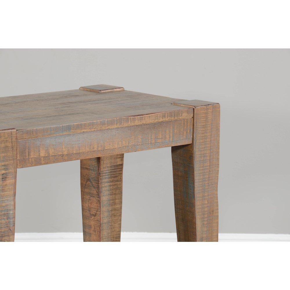 25" Modern Mindi Wood Chair Side Table in Weathered Brown. Picture 6
