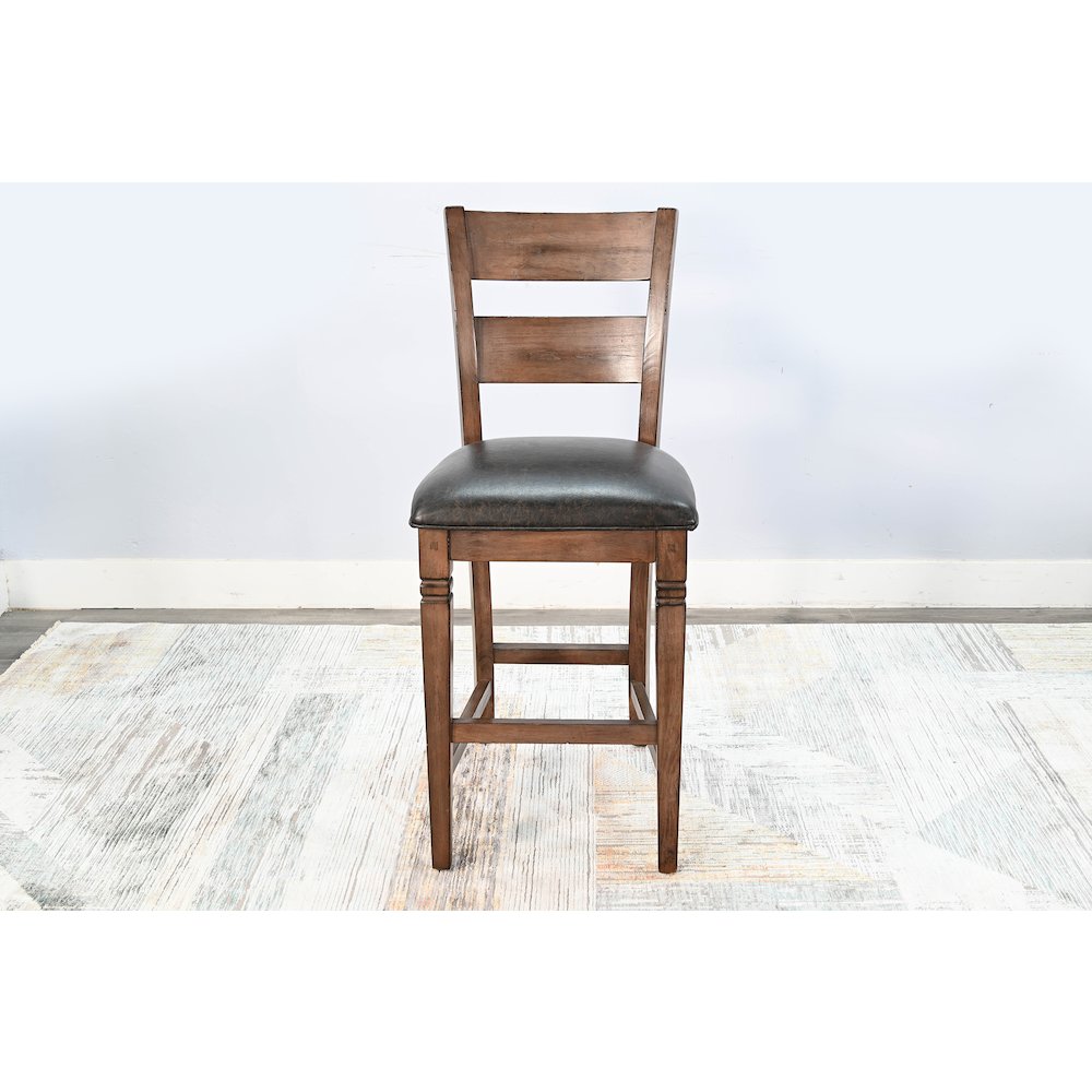 Bar Ladderback Barstool, Cushion Seat (Set of 2). Picture 3