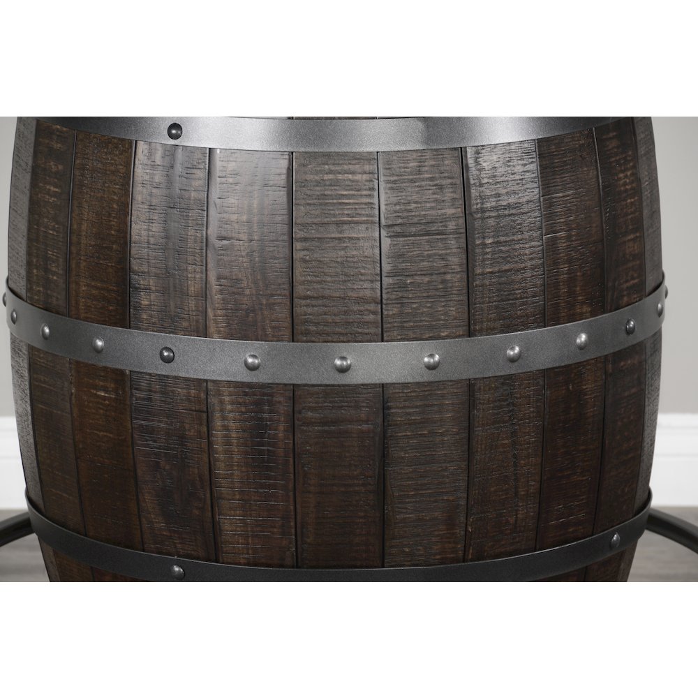 Round Pub Table with Wine Barrel Base. Picture 2
