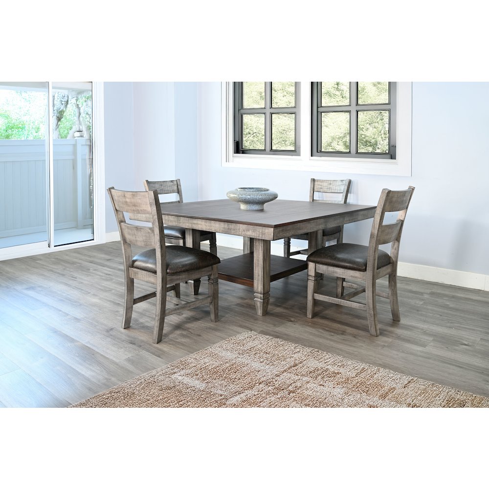 Wendy Square Dining Table with Storage Shelf. Picture 2