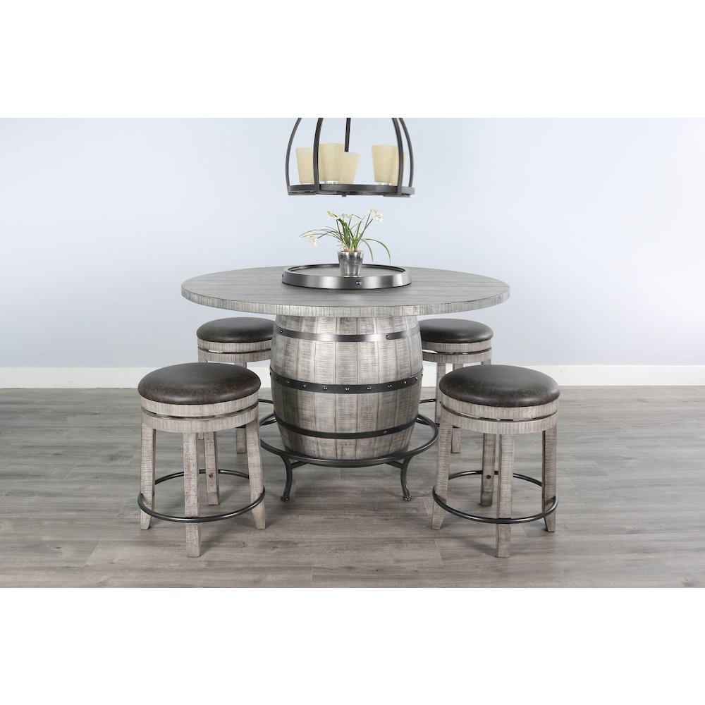 Round Pub Table with Wine Barrel Set. Picture 2
