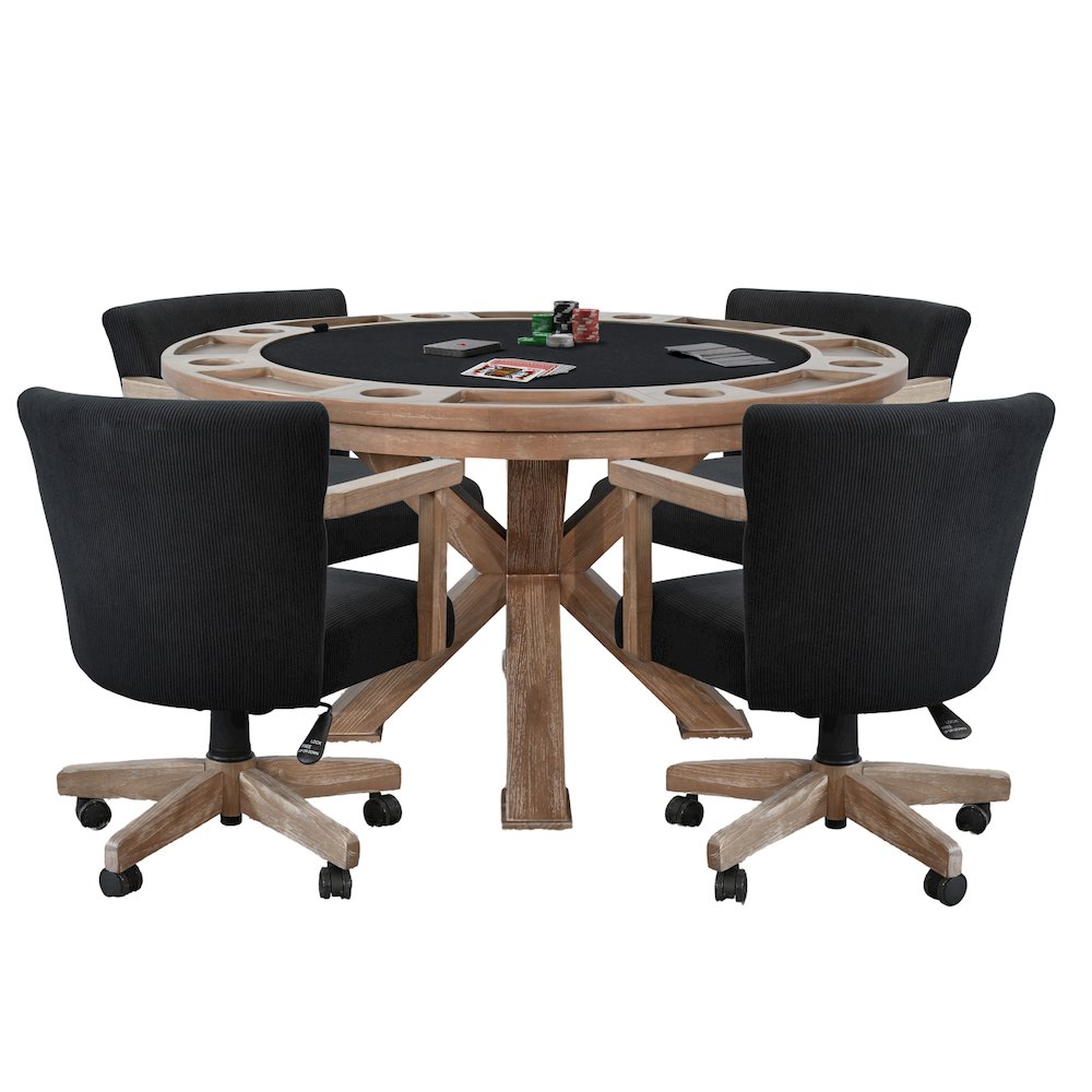 5-Piece Reversible Game and Dining Poker Table Set. Picture 1