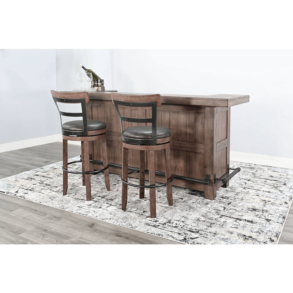 80" Traditional Wood Home Bar with Stools. Picture 2