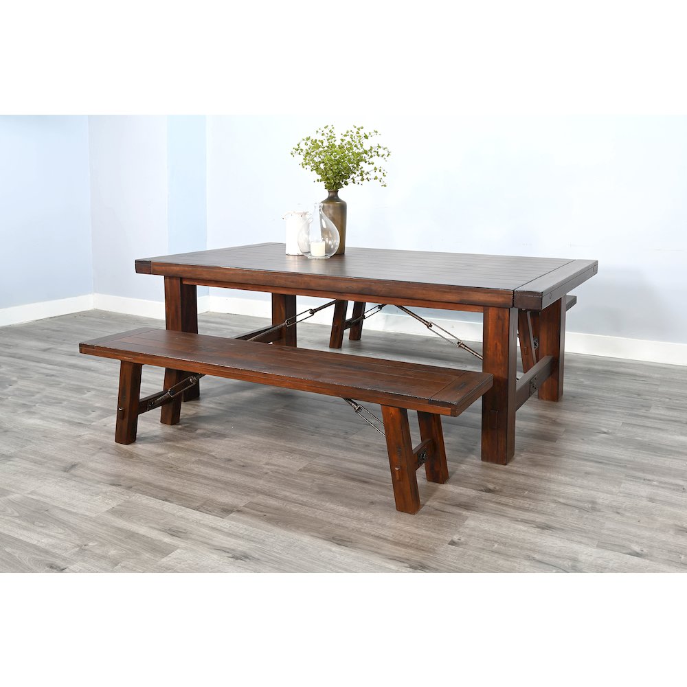 Dining Bench with Turnbuckle Accents. Picture 2