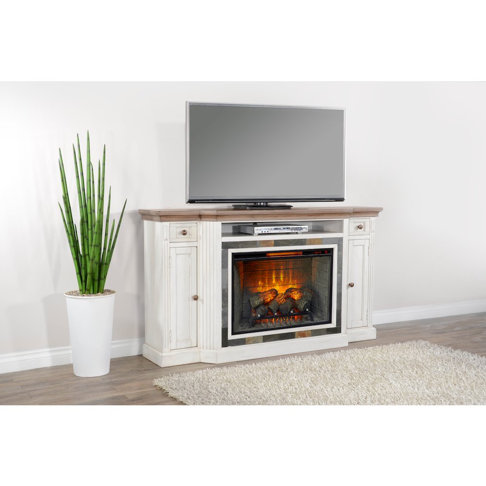 72" Media Console with Electric Fireplace. Picture 3