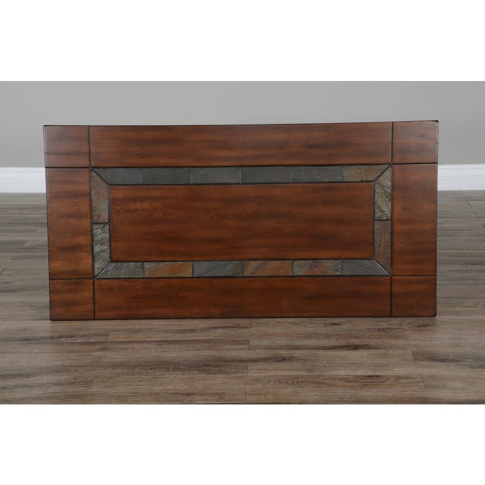 Santa Fe 48.5" Traditional Wood Coffee Table in Dark Chocolate. Picture 3