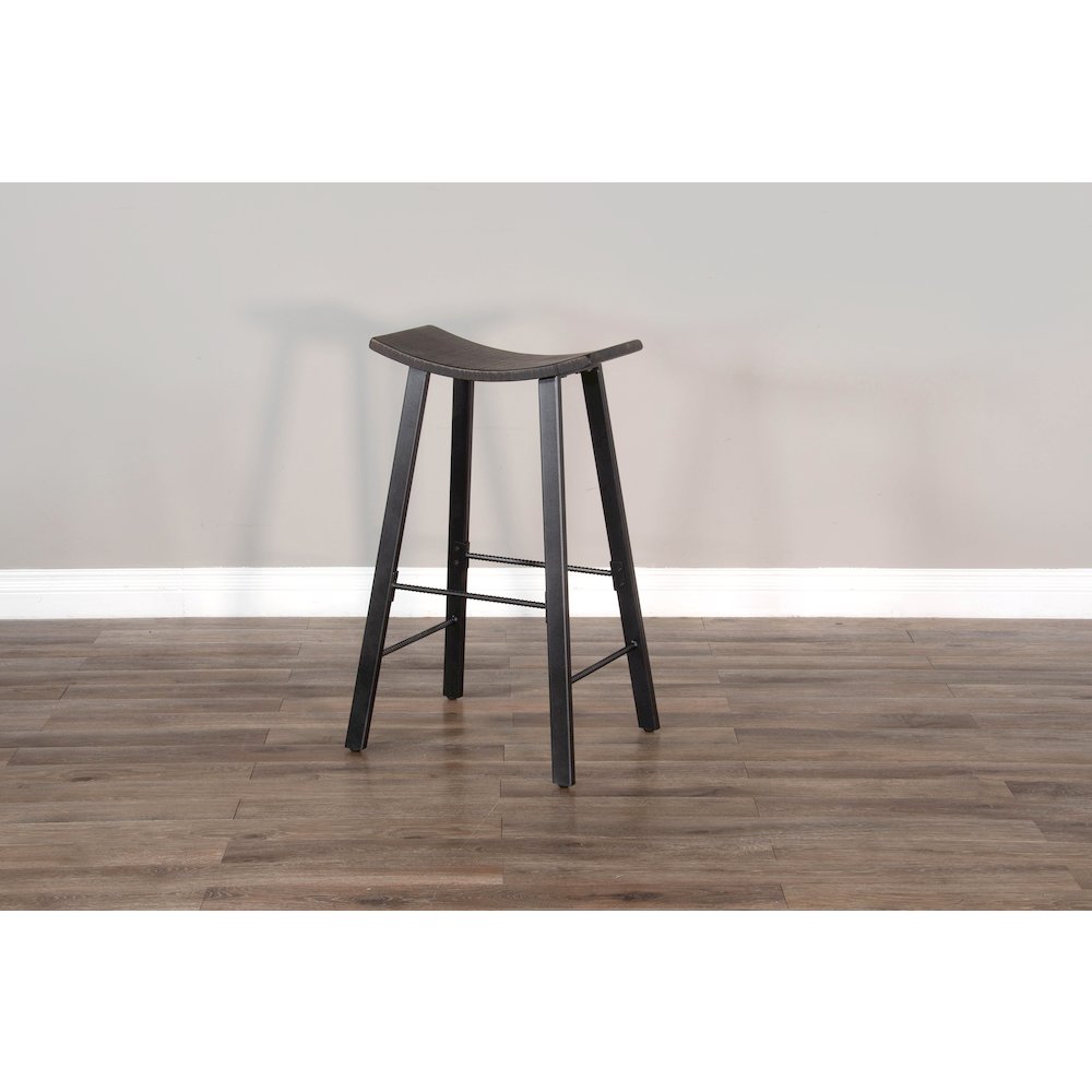 Saddle Seat Metal Barstool (Set of 2). Picture 3
