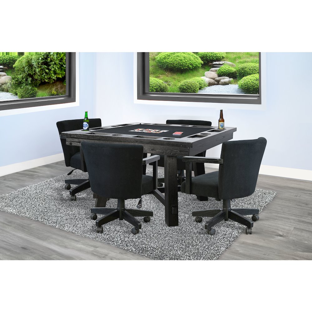 Black Square Reno Poker Dining Table. Picture 2