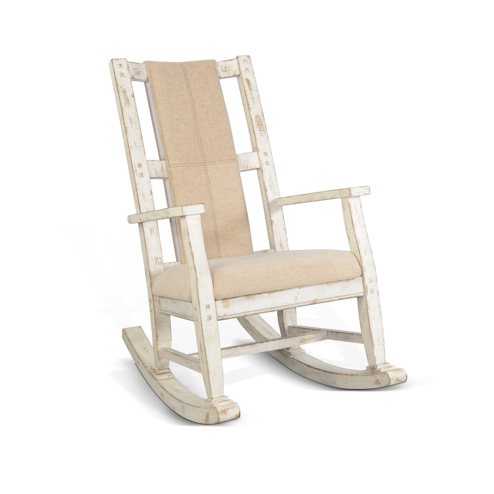 White Sand Rocker, Cushion Seat & Back. Picture 1