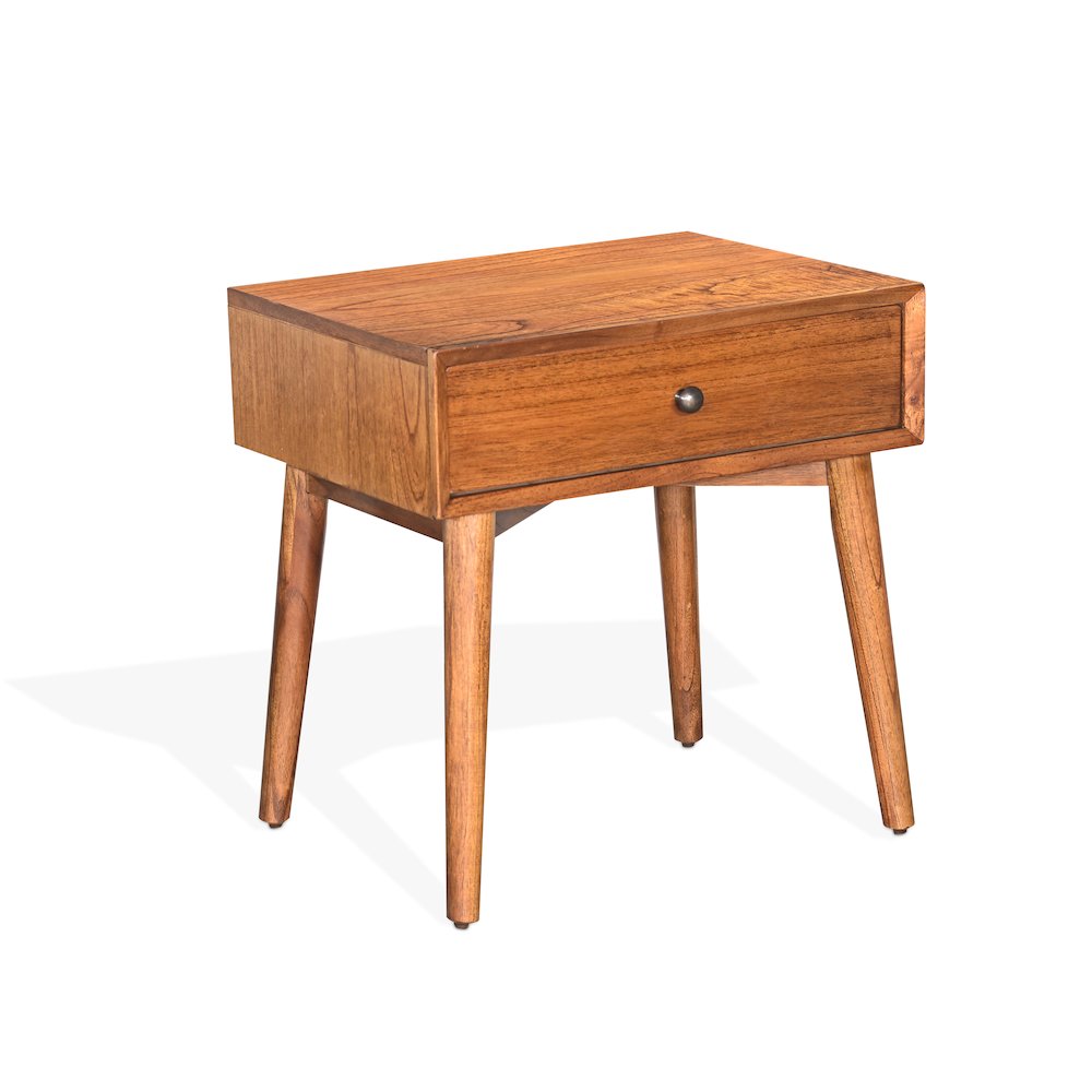 American Modern 24" Mitred Solid Wood Night Stand in Cinnamon. Picture 1
