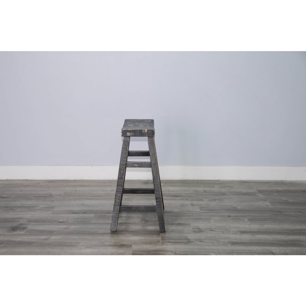 Black Sand Bar Saddle Seat Stool, Wood Seat (Set of 2). Picture 4