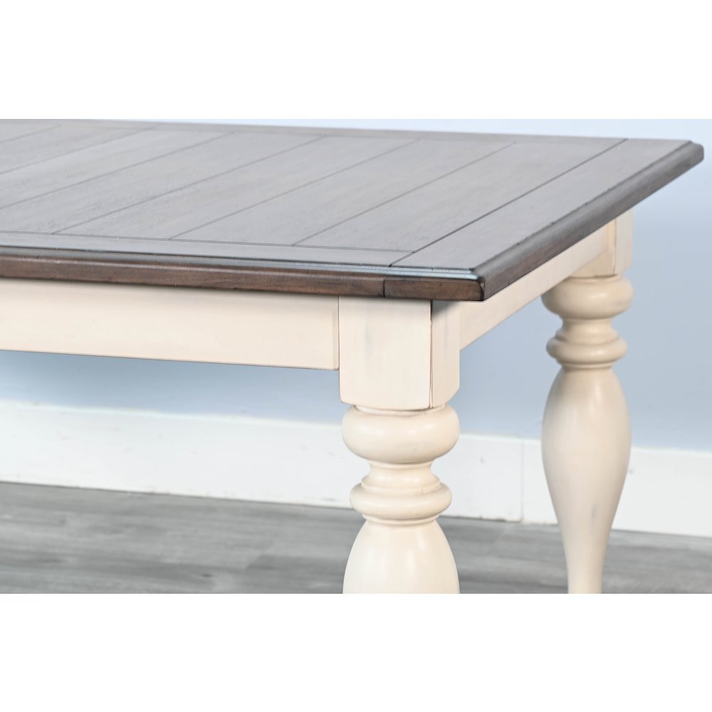 Pasadena Rectangular Extension Dining Table, Buckskin/Marble White. Picture 2