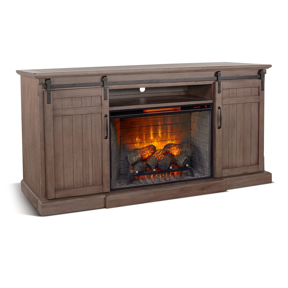 72" Media Console with Electric Fireplace. Picture 1